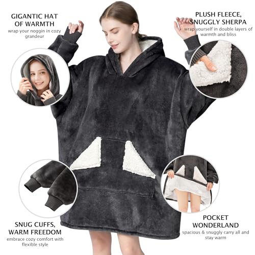 Oversized Sherpa Wearable Blanket Hoodie