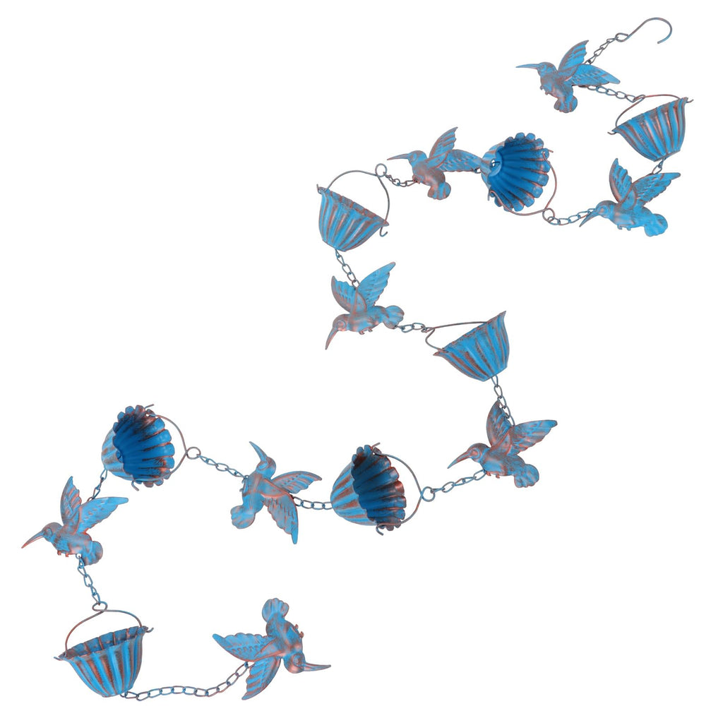 Hummingbird Metal Rain Chain for Gutters