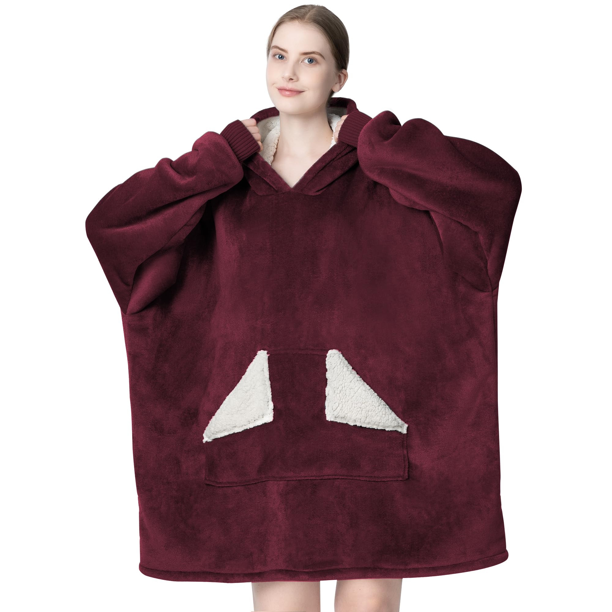 Oversized Sherpa Wearable Blanket Hoodie