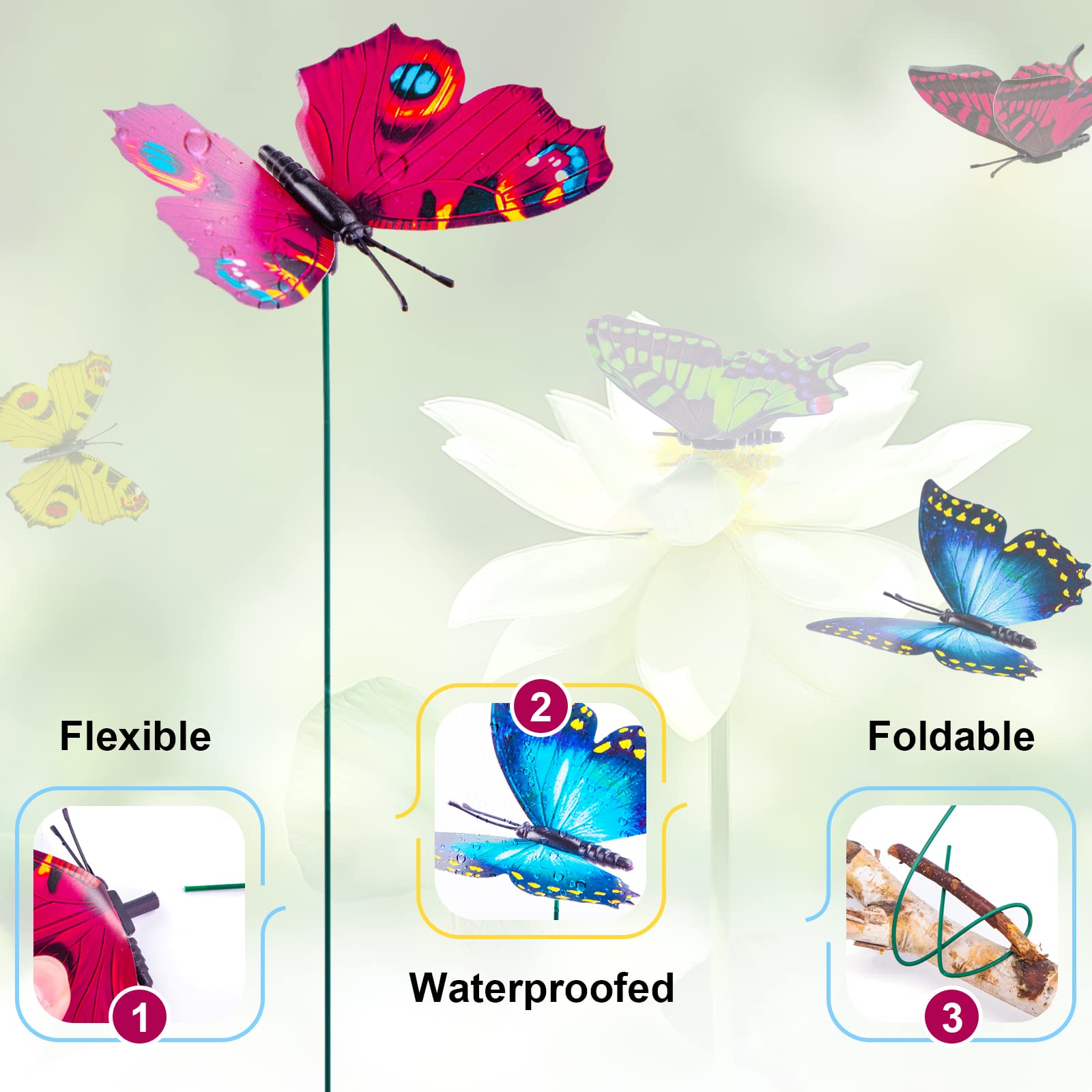 50-Piece Butterfly Garden Stake Set