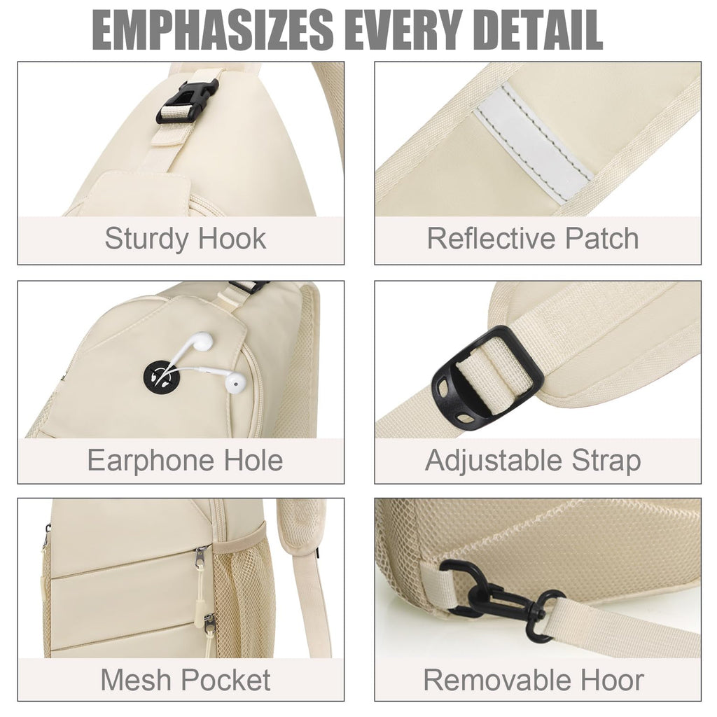 Water-Resistant Crossbody Sling Bag with Adjustable Strap