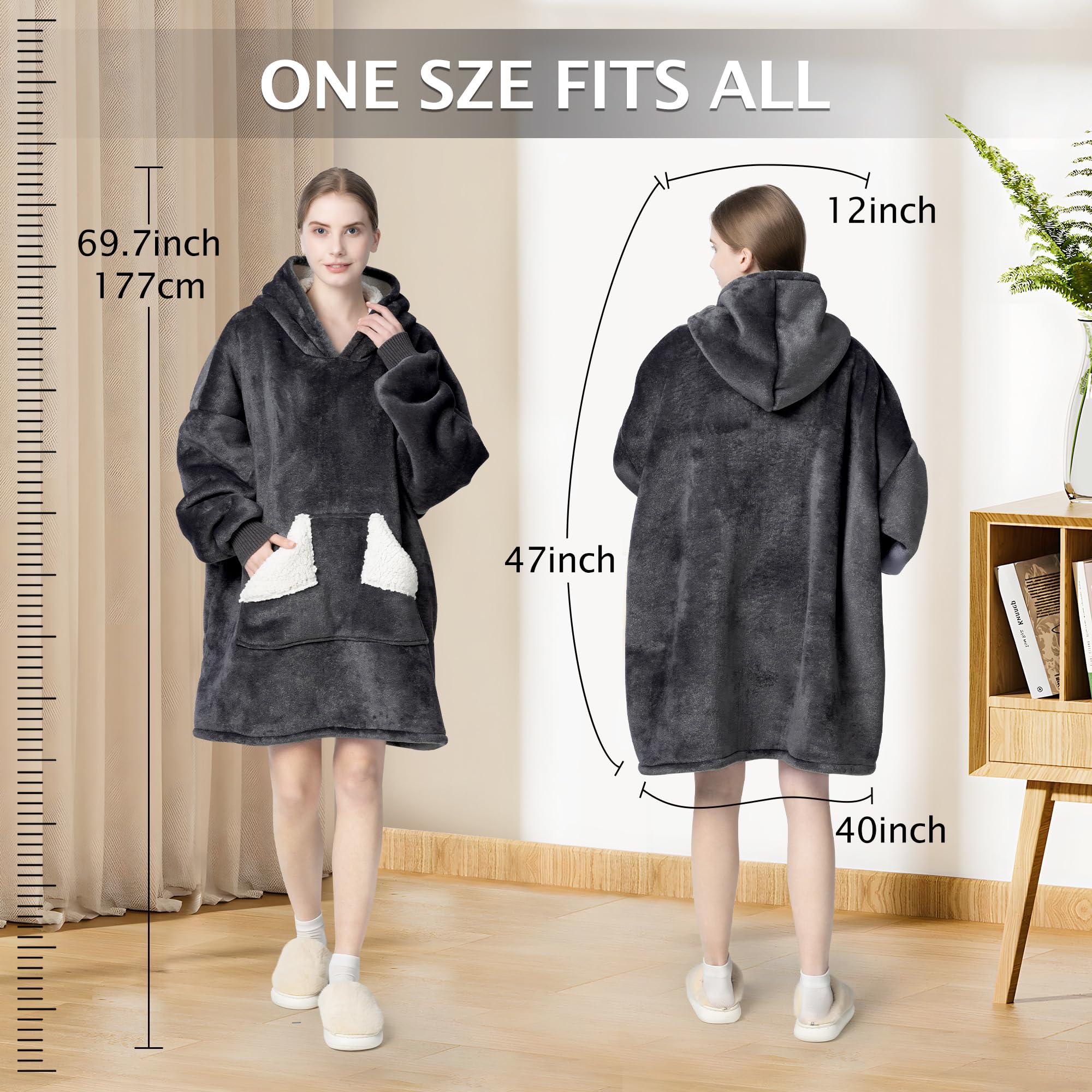 Oversized Sherpa Wearable Blanket Hoodie
