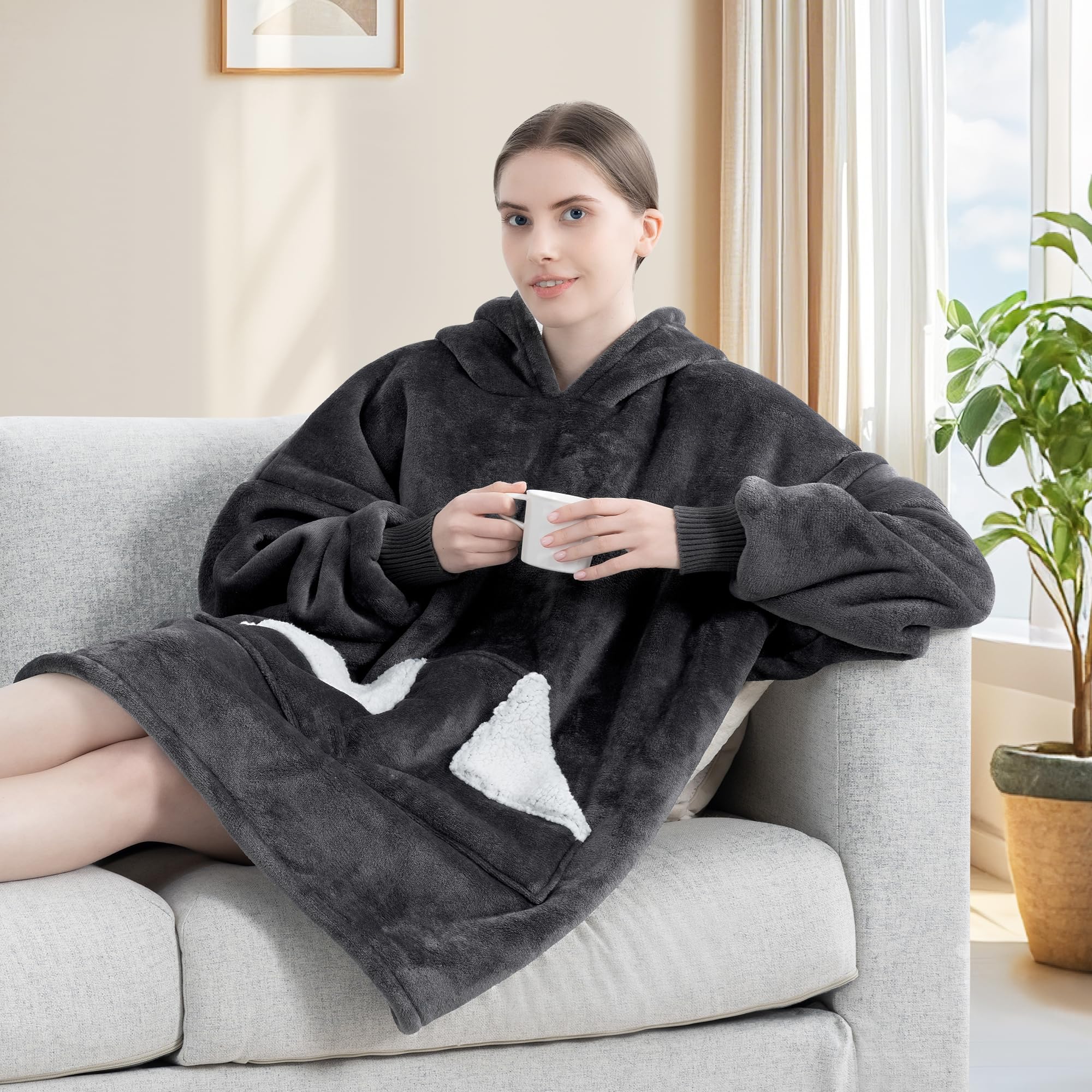 Oversized Sherpa Wearable Blanket Hoodie