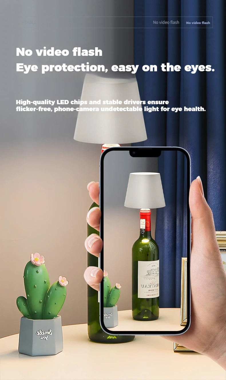 Rechargeable Bottle Table Lamp Shade