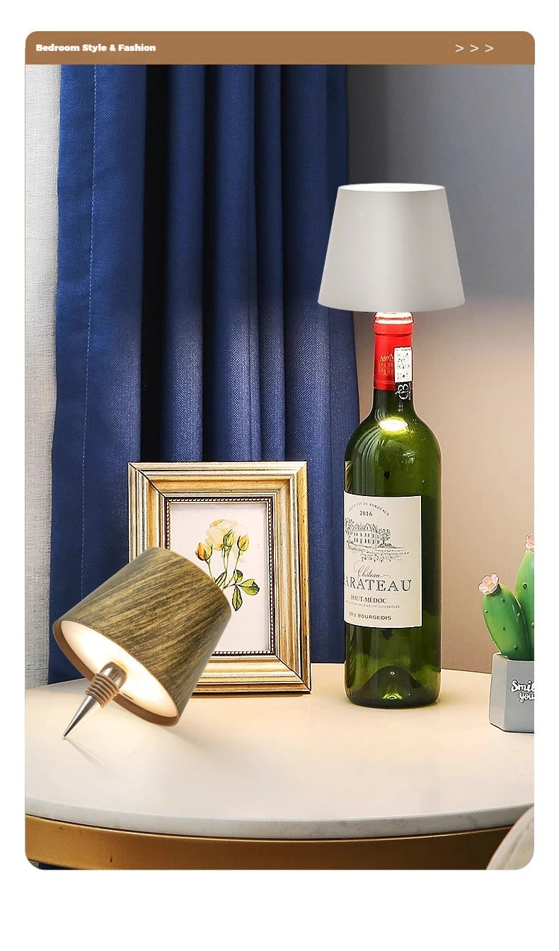 Rechargeable Bottle Table Lamp Shade