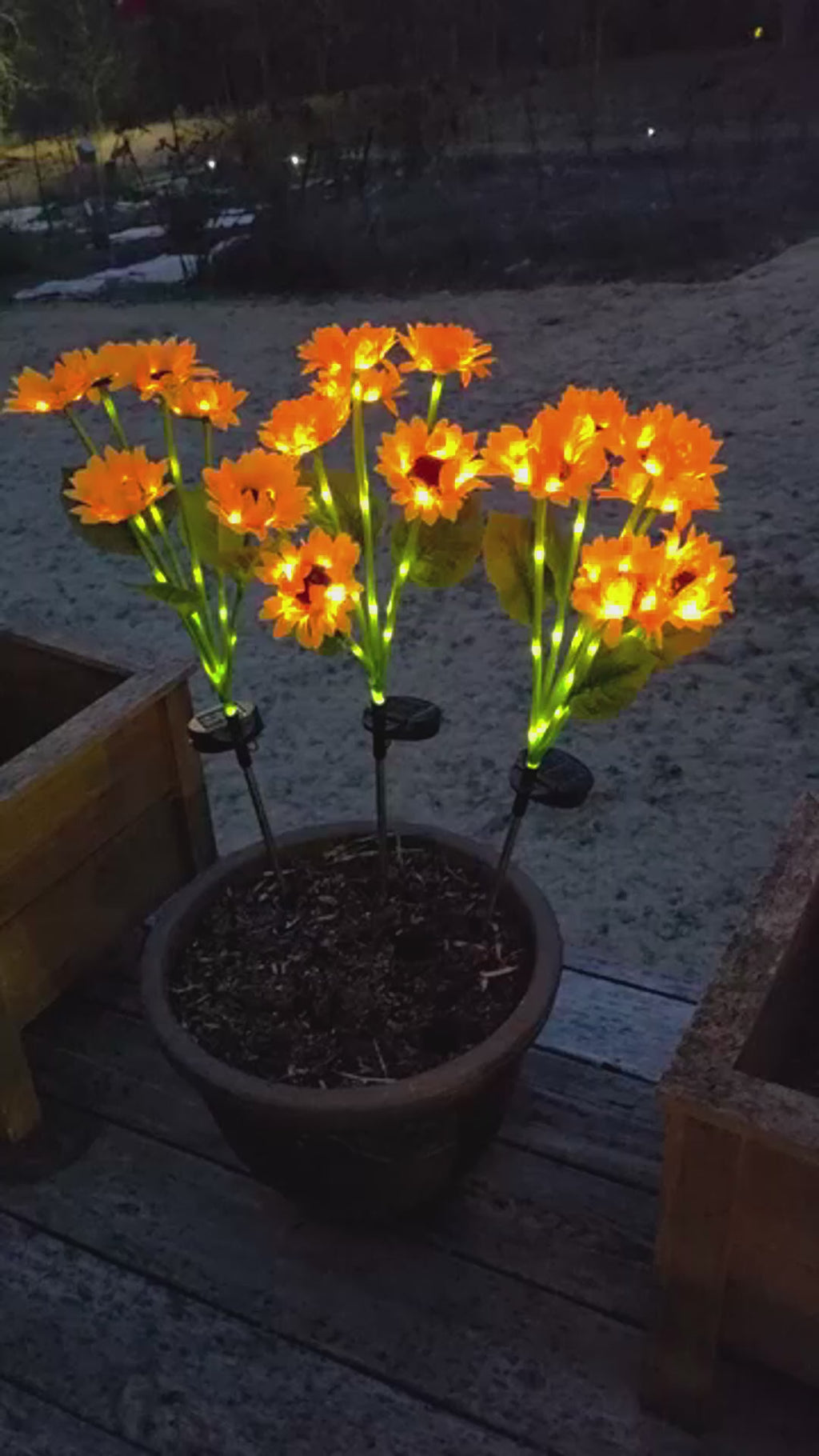 Solar Sunflower Garden Lights with Swaying Firefly Lights (2 Pack)