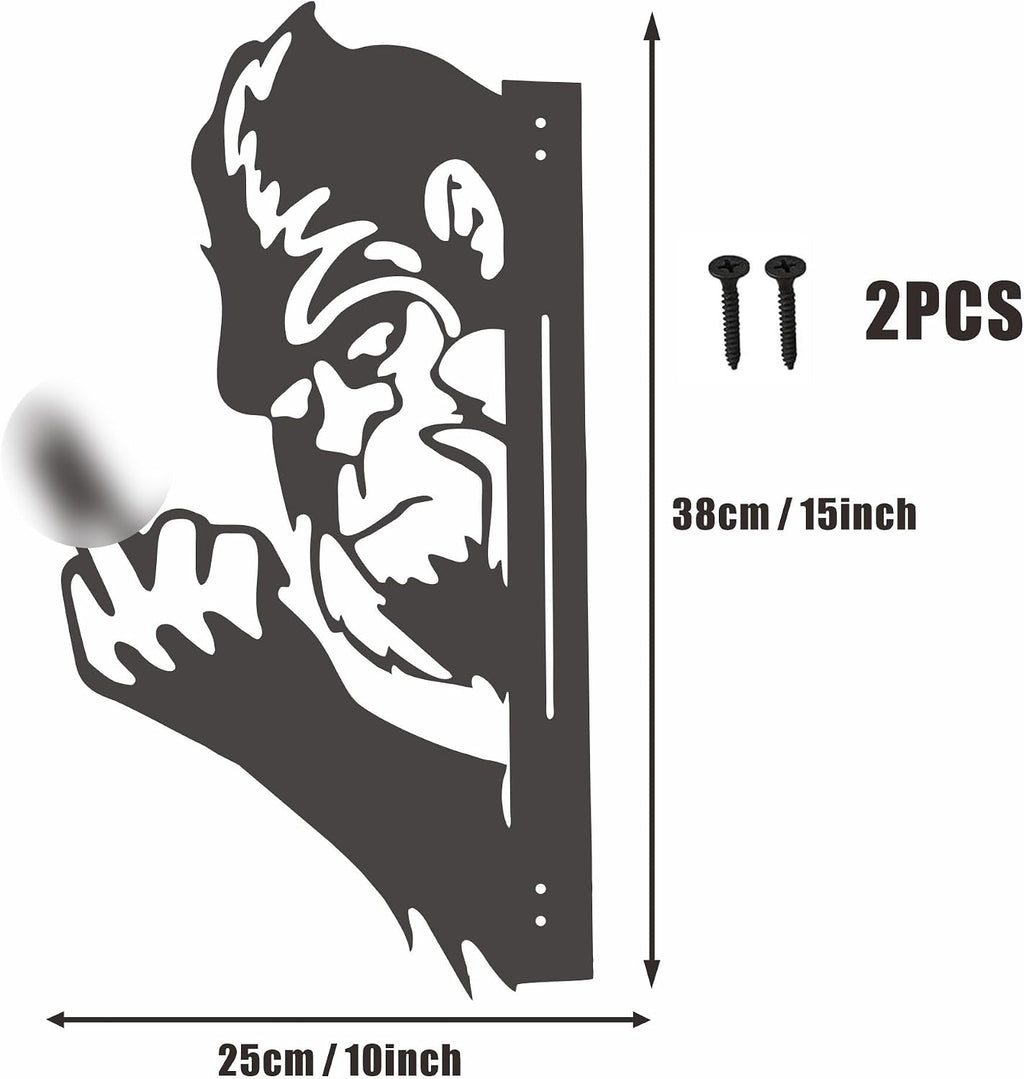 Peeking Bigfoot Metal Sign Ornament
