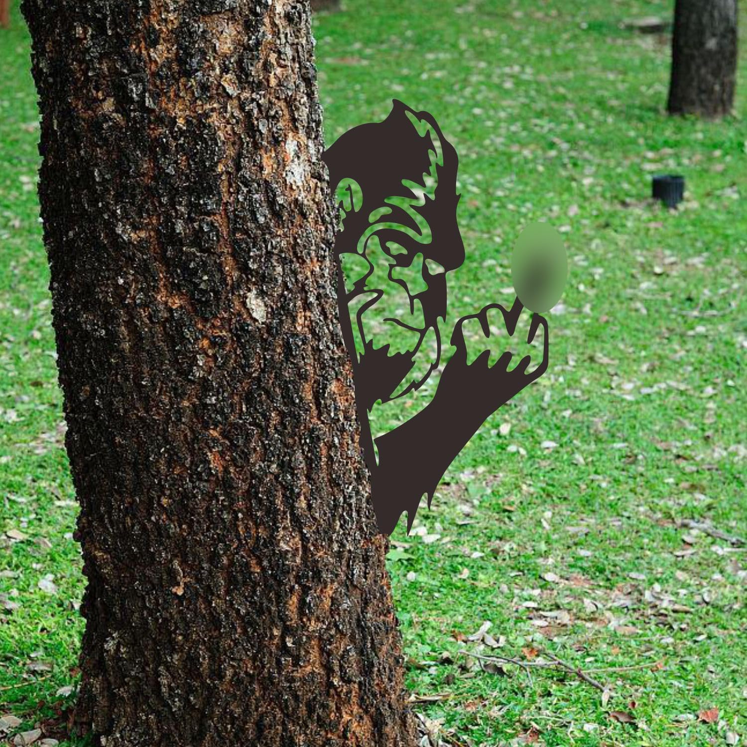 Peeking Bigfoot Metal Sign Ornament