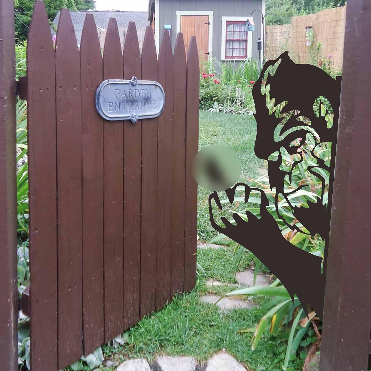 Peeking Bigfoot Metal Sign Ornament