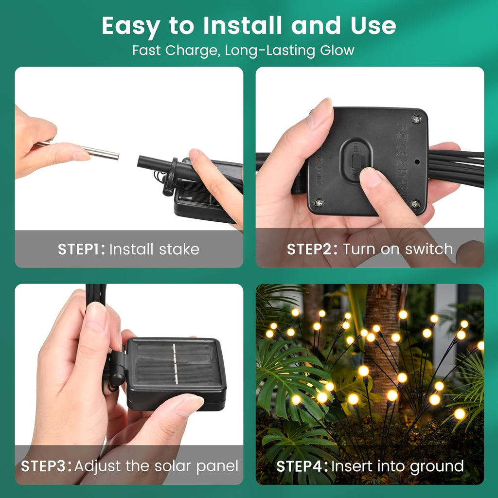 Solar Garden Lights – Swaying Firefly Outdoor Lights (2 Pack)