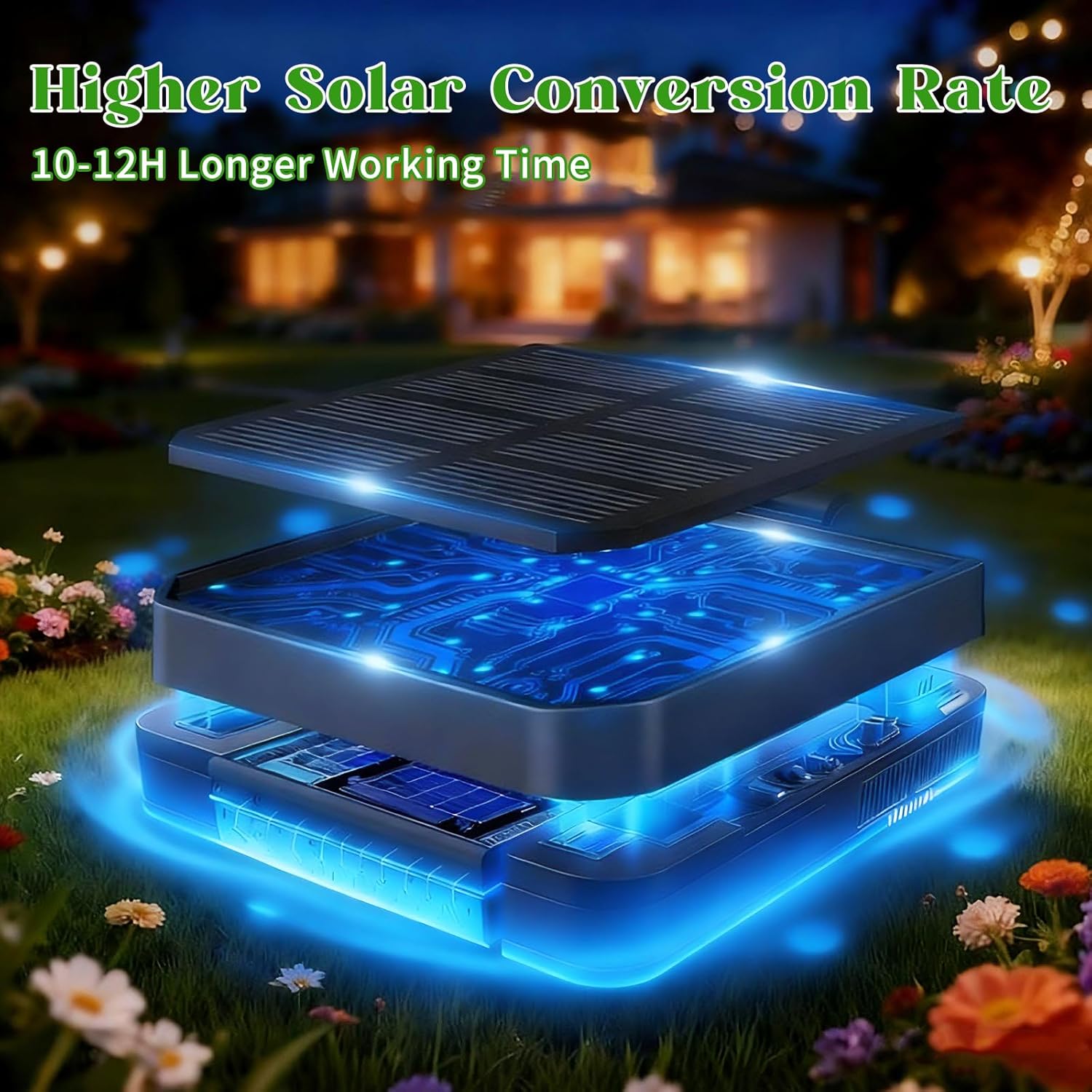 Solar Sunflower Garden Lights with Swaying Firefly Lights (2 Pack)